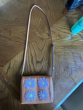 Vera Bradley Tan Bag with Painted Flowers